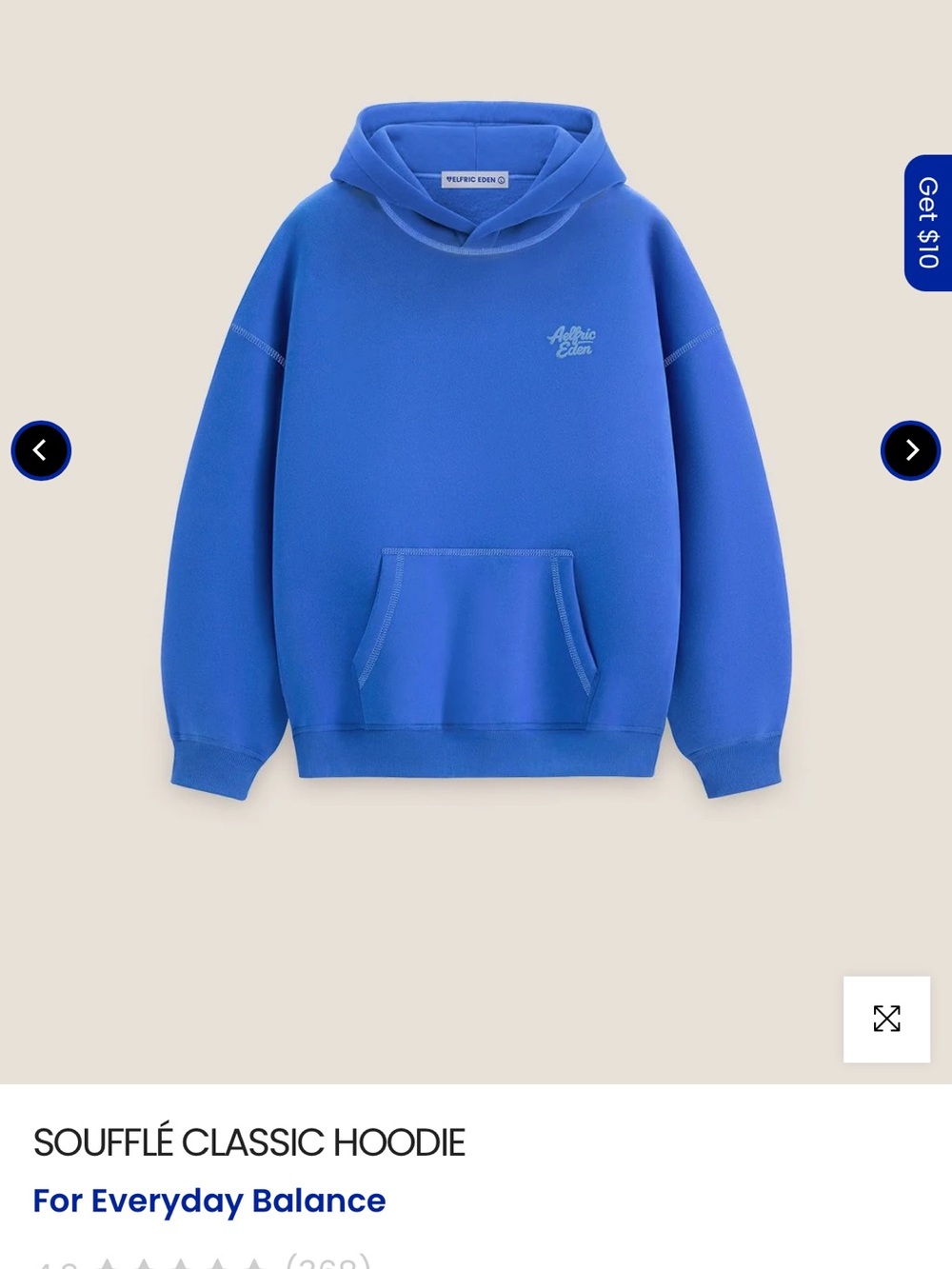 AELFRIC EDEN Soufflé Classic Hoodie - Blue NWT SIZE. XS